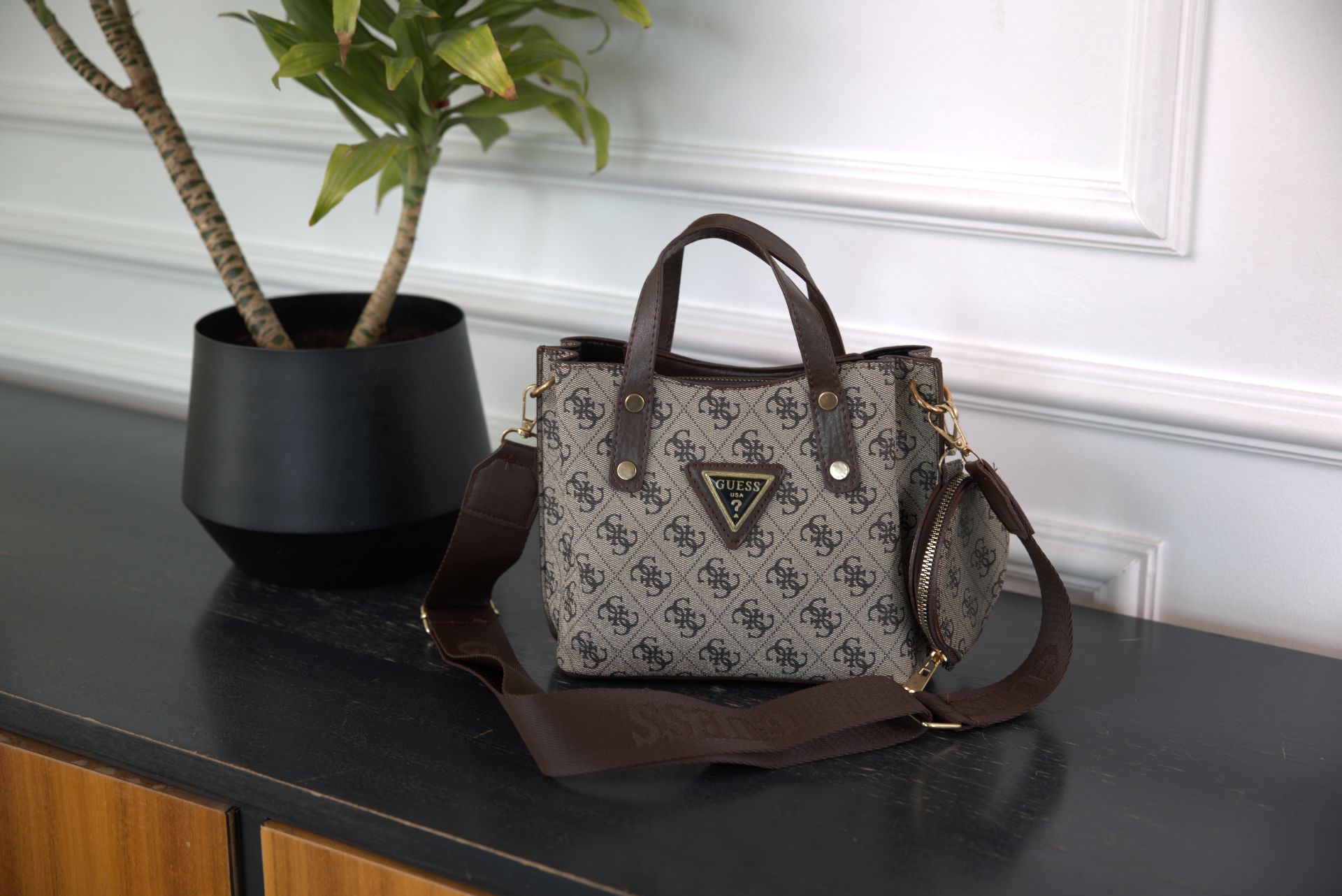 Guess 4G Logo Mini Tote, Grey