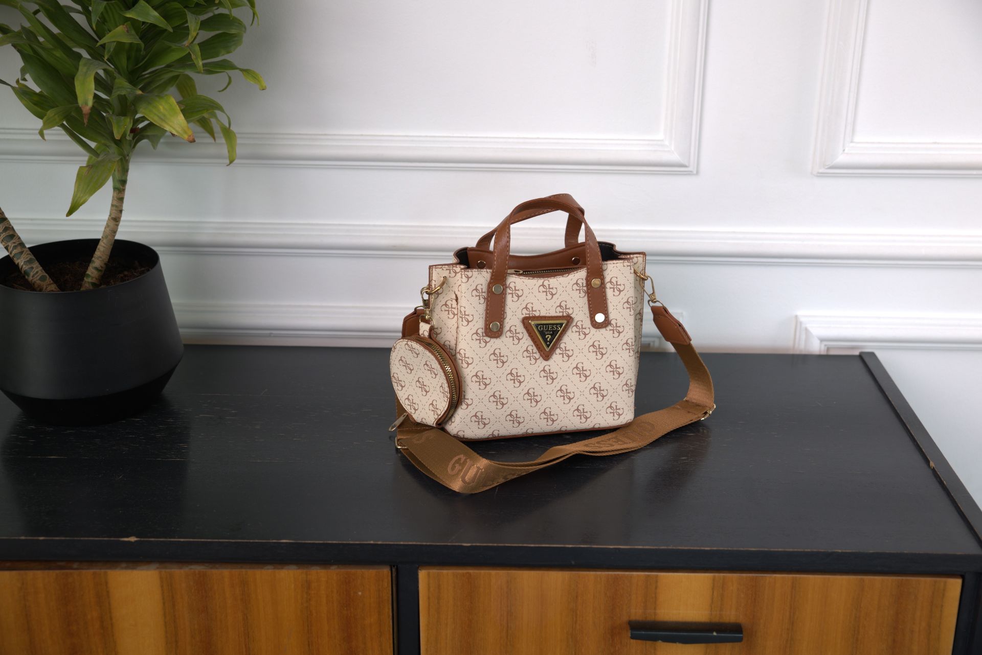 Guess 4G Logo Mini Tote, Beige